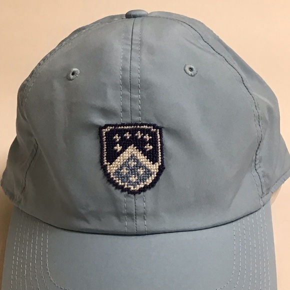 Smathers & Branson Needlepoint Light Blue Baseball Hat Cap Adjusts Polyester NC? - Picture 10 of 12